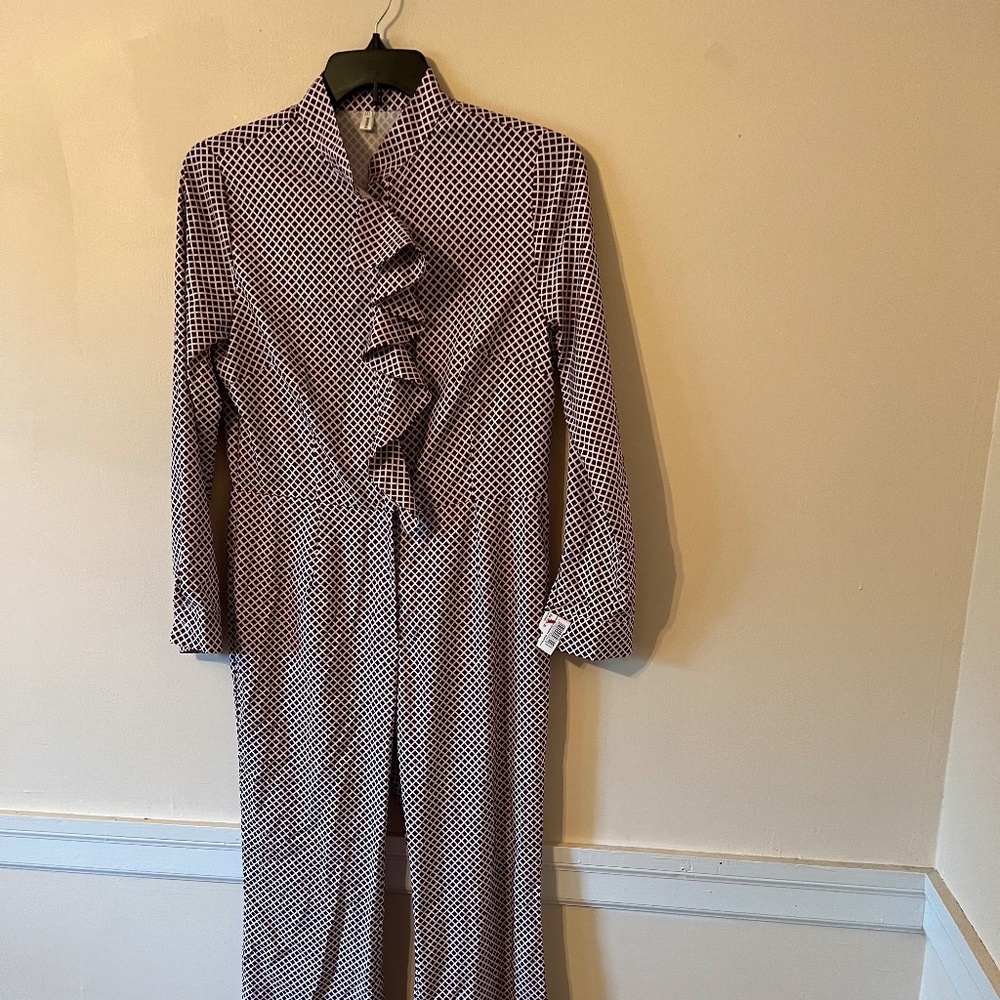 Brand new Wine and  White Jumpsuit